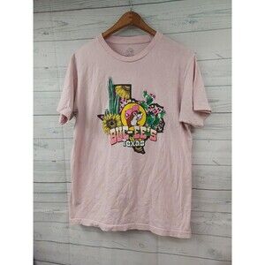 Buc-ees Texas T-Shirt Pink Cactus Beaver Graphic Cotton Short Sleeve M